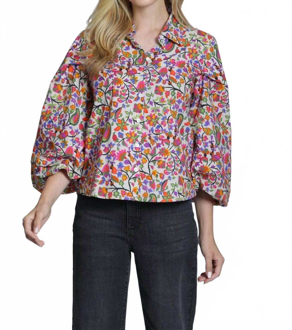 NEW APNY women's blouson button shirt in pink/olive